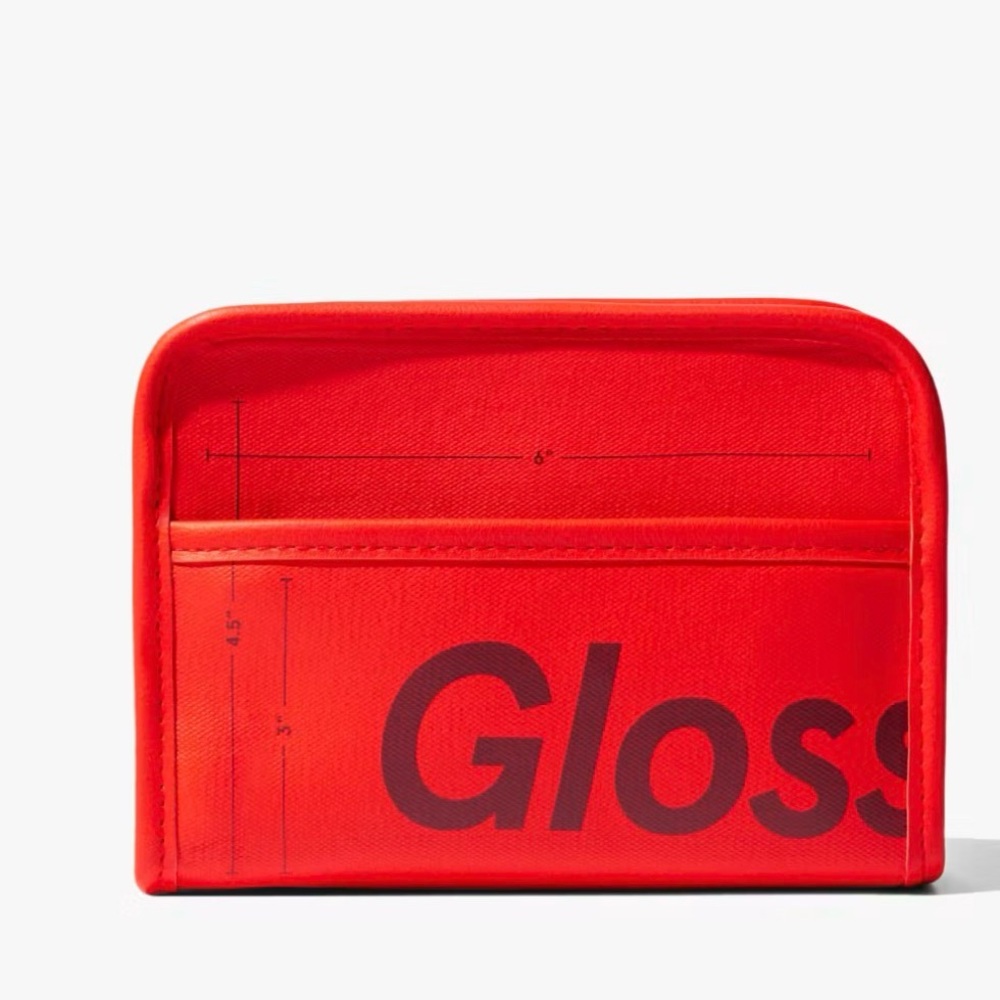 Glossier Mini Beauty Bag Red RETAIL 35